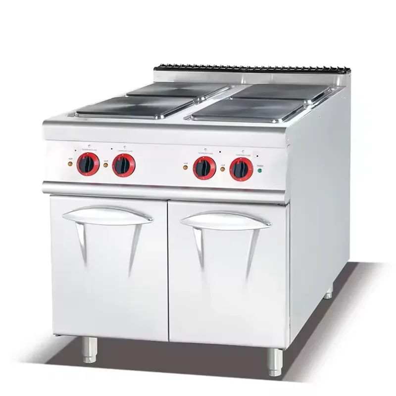 for Commercial Floor to Ceiling Electric Stove 4 Burner with Cabinet Restaurant Kitchen Cooking Equipment Heavy Duty