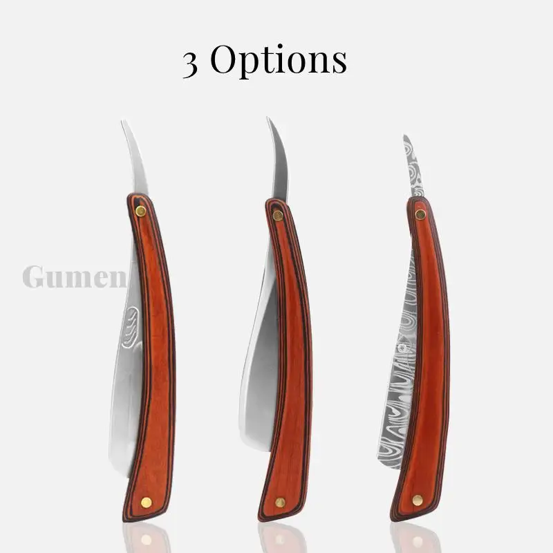 2022 Classic Mahogany Beard Cutting Shaving Razor 74 Blade 3 Options Men\'s Manual Shaving Straight Razor For Feather Blade