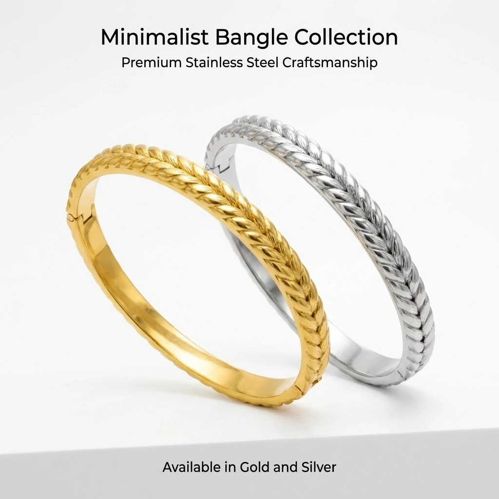 Elegantes Goldfarbenes Schnapparmband, Edelstahl Weizenähren-Design Armreif, Luxuriöser Damenschmuck (60mm Innendurchmesser)