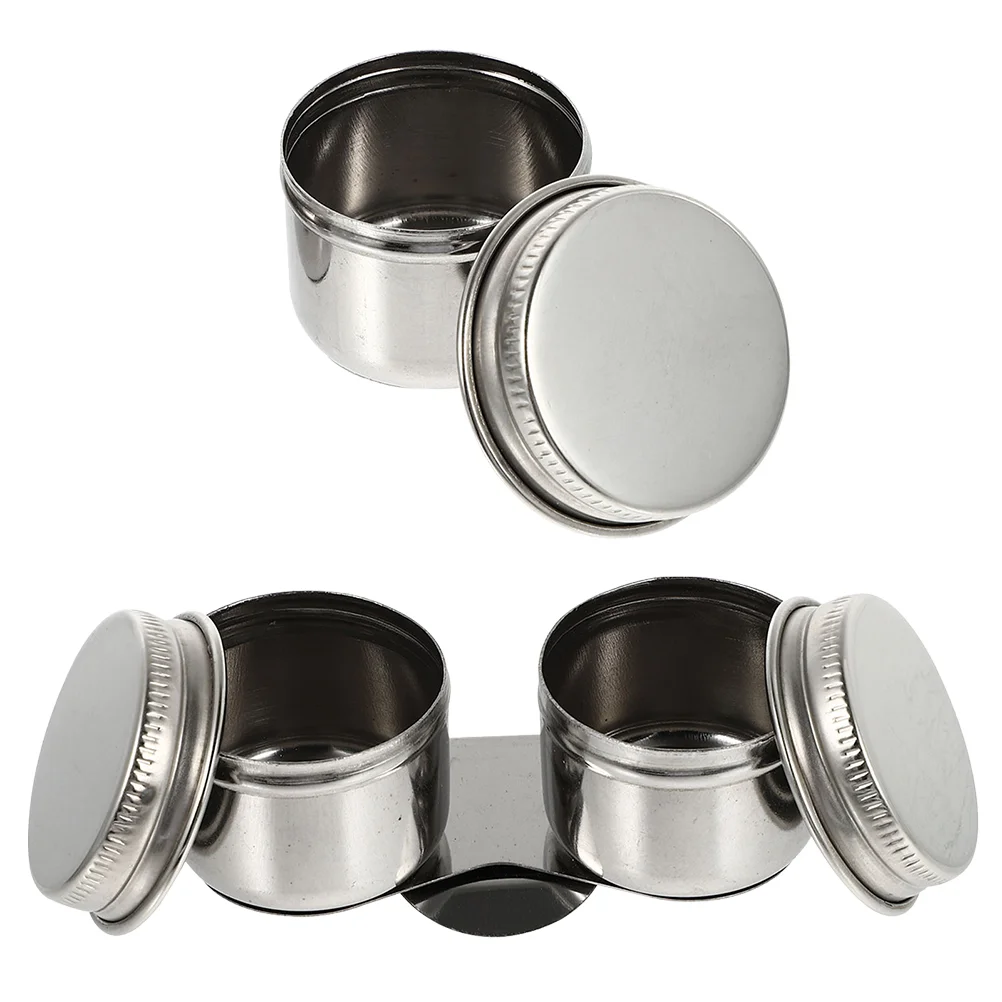 

2 Pcs Bacon Grease Container Oil Painting Brush Pot for Color Mixing Stainless Steel Palette Cup