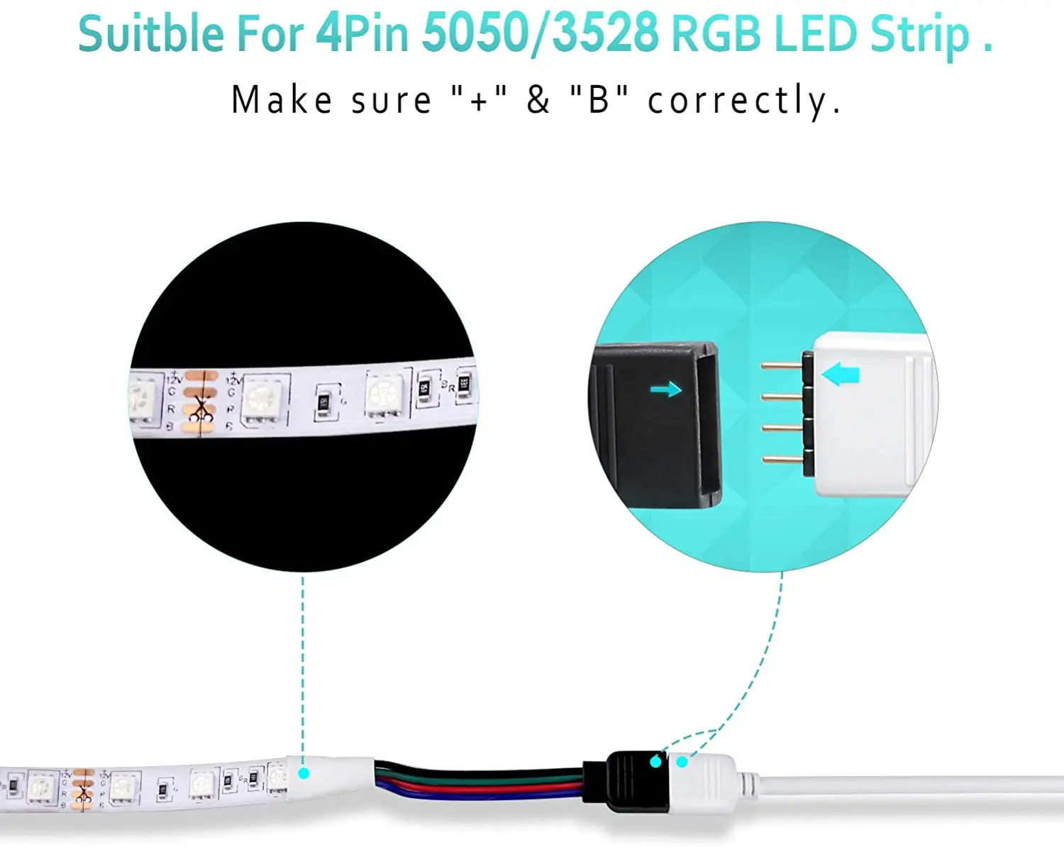 DC 12V RGB RGBW Rozgałęźnik Kabel 1 do 2 3 4-drożny 4-pinowy 5-pinowy przewód łączący taśmę LED Biały czarny przedłużacz światła LED