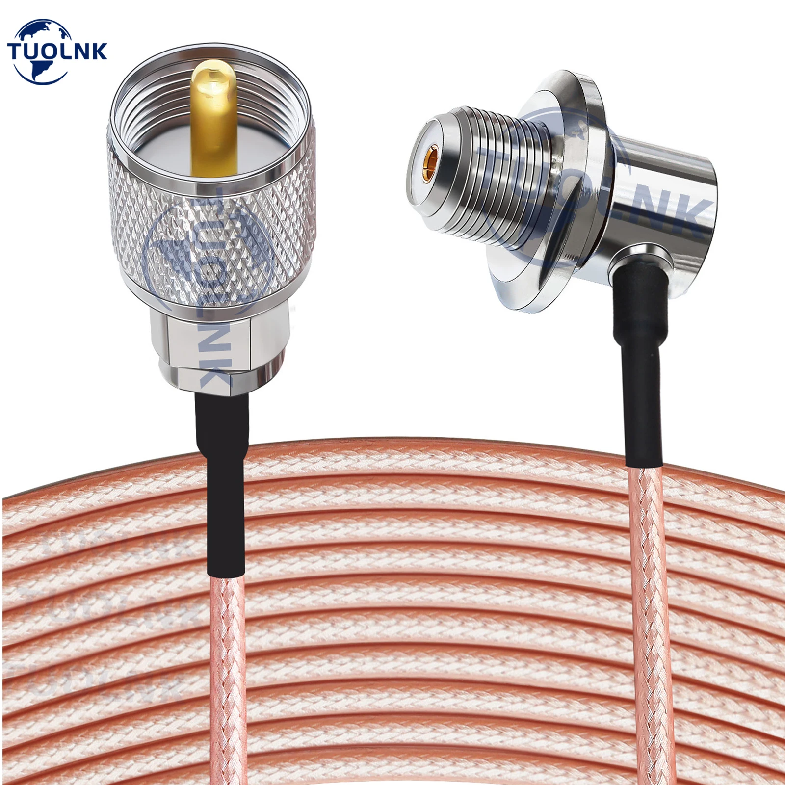 RG316 cable UHF Male Female RG316 Antenna Coax Cable SO239 Male to PL259 Female Right Angle Car Radio Extension Cable