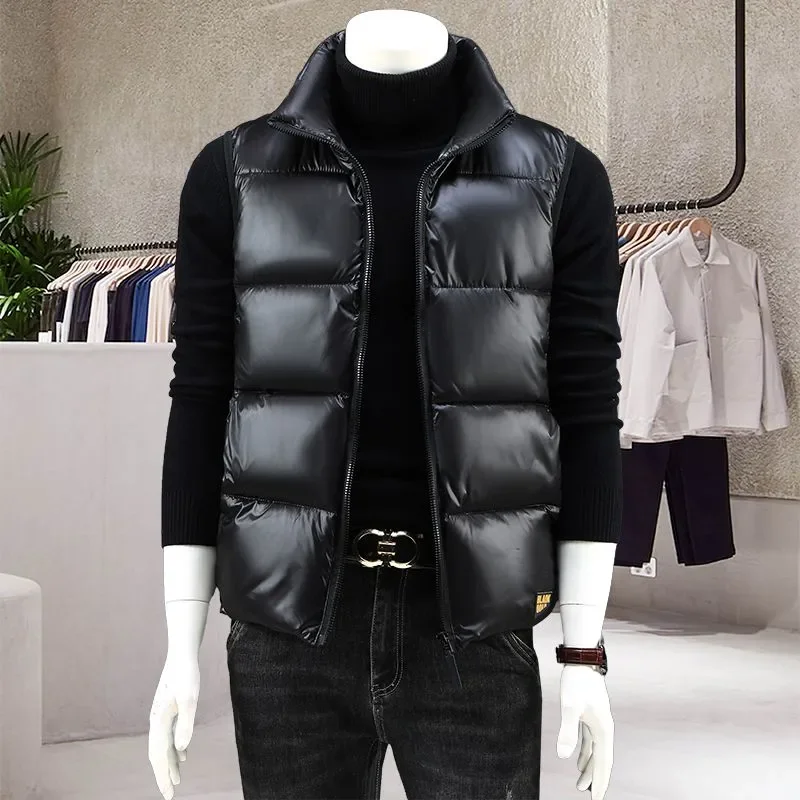 

New Autumn Winter Down Cotton Vest Men's Casual Vest Jacket Warm Horse Clip