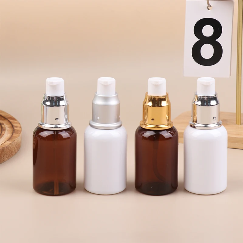 50 مللي السفر الأبيض زجاجة محلول فارغة المحمولة عينة زجاجة مضخة التجميل إعادة الملء الحاويات هلام الاستحمام كريم الجسم حزمة