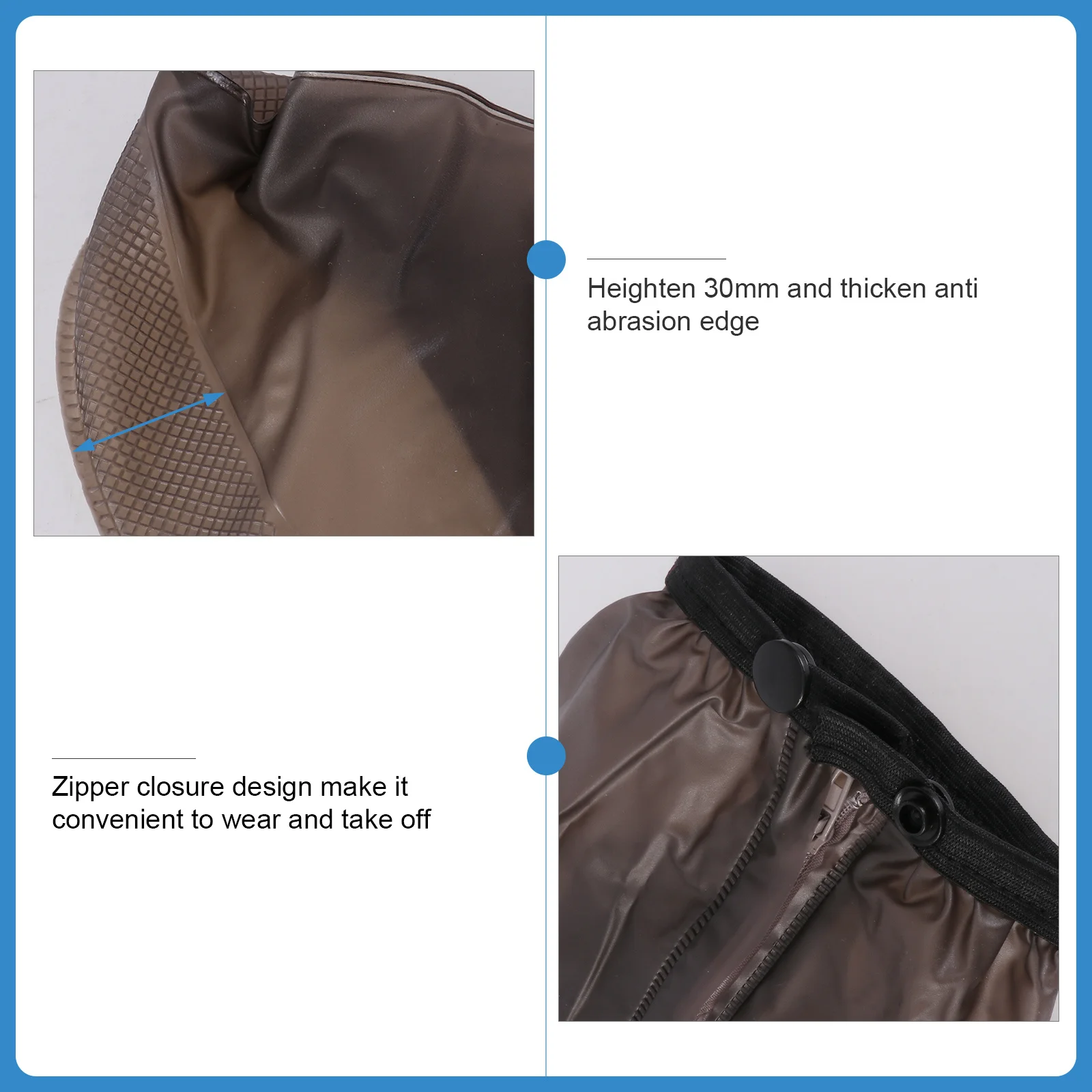 

1Pair PVC Rainproof Shoe Covers High Tube Waterproof Durable Non-Slip Overshoes Rain Shoe Covers for Adults Size