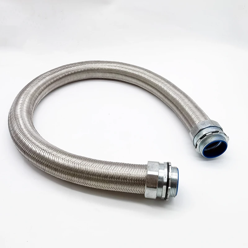 304 stainless steel CNC machine tool lathe metal explosion-proof wiring pipe elbow straight head braided metal flexible hose