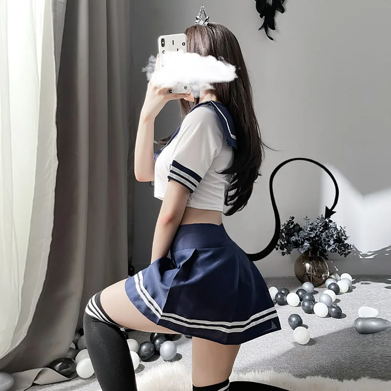 Sexy Lingerie Women Cosplay Costume Schoolgirl Uniform Babydoll JK Dress Erotic Role Play Exotic Lingerie