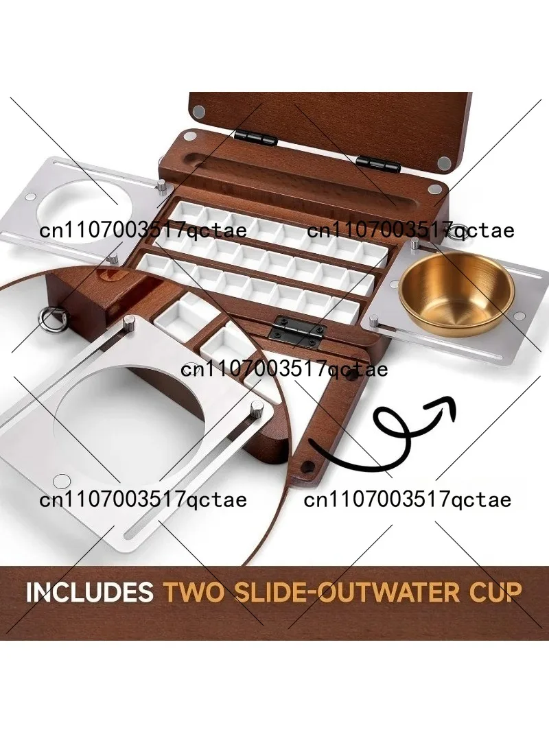 

Portable Foldable Wooden Paint Palette for Outdoor Travel Watercolor Painting Board
