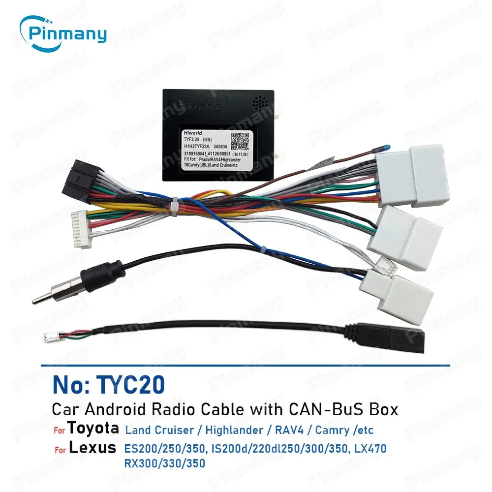 For Toyota Land Cruiser RAV4 Highlander Camry Lexus JBL Audio Amplifier Car Radio Cable Connector TYC20 Wire Harness with CANBus