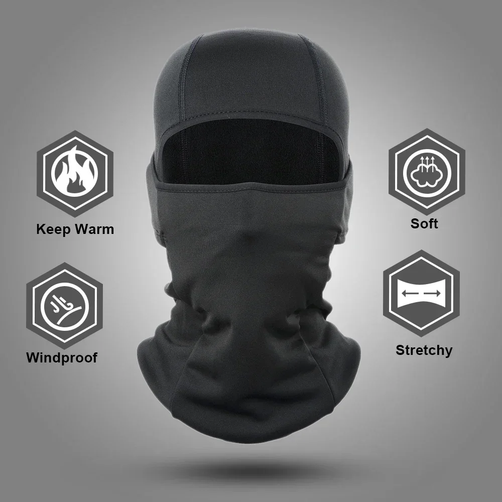 Winter Motorcycle Thermal Fleece Mask Balaclava Cap Warmer Moto Motorbike Tactical Cycling Head Cover Helmet Liner Men Women