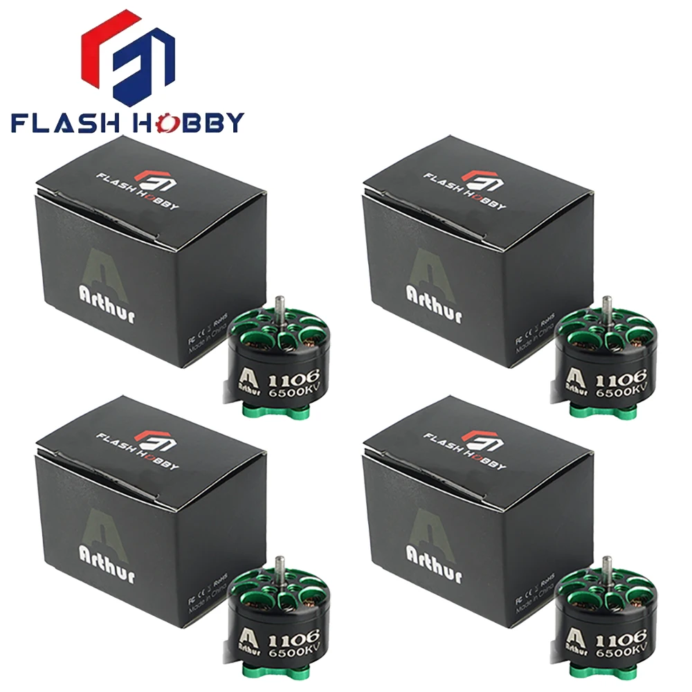 FLASHHOBBY Arthur A1106 4500KV 6500KV moteur sans balais 2-3S Mini moteur RC pour pièce Multicopter de course FPV