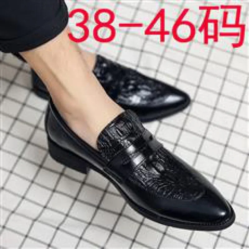 

Elegant Men's Leather Shoes Square Toe Classic Korean Casual Business Special-Interest Design Platform Derby Shoes