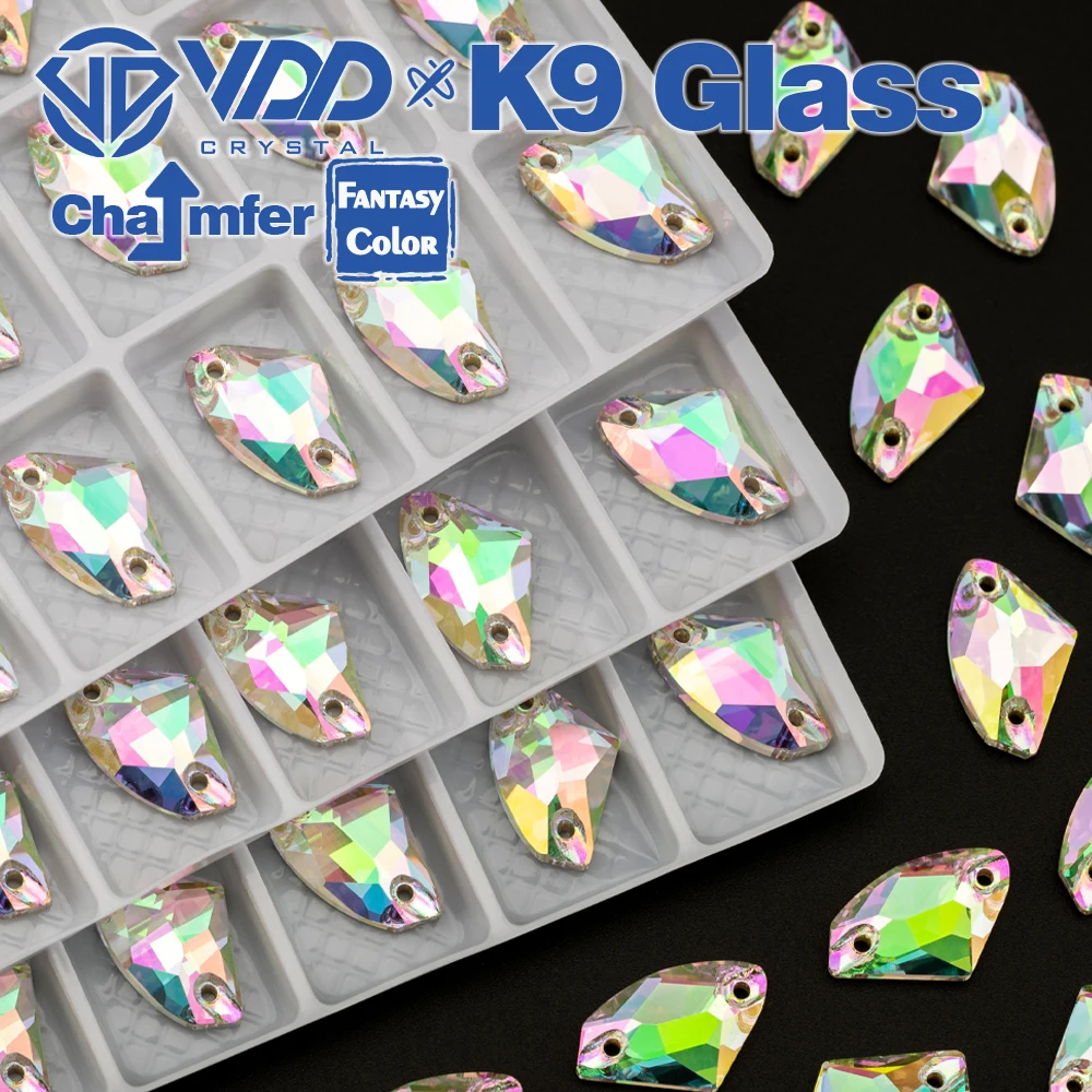 VDD S270 Chroma Shimmer K9 Glas aufnähbare Strasssteine, hochwertige AAAAA Kristall-Flachrückseite zum Aufnähen – Detail 7