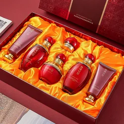 Red Ginseng Skin Care Set 6PCS Anti-Aging Facial Cleanser Toner Essence Milk Eye Face Cream BB Creams Moisturizing Skincare Kit