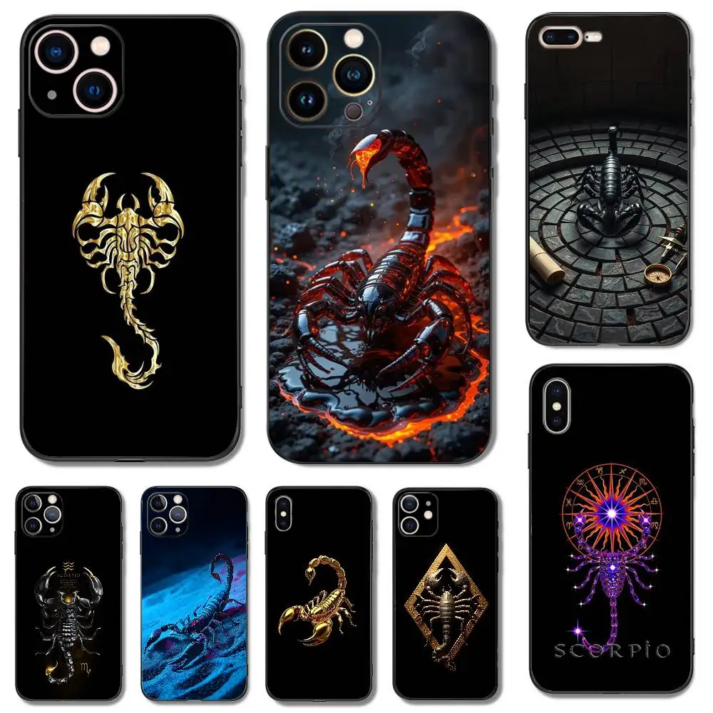 

Cool Animal Scorpion Phone Case For iPhone 17,16,15,14,13,12,11,X,Pro,XS,Max,XR,Plus,Mini Soft Silicone Black Shockproof