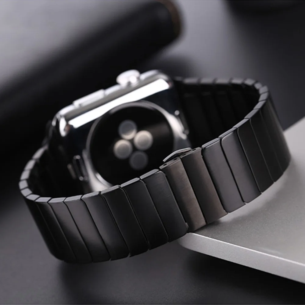 Ultra 2/1 Titanium Color For Apple Watch Ultra 49mm 45mm 46mm 42mm Luxury Bracelet iWatch 44mm 41mm 8 9 10 Stainless Steel Band image 3