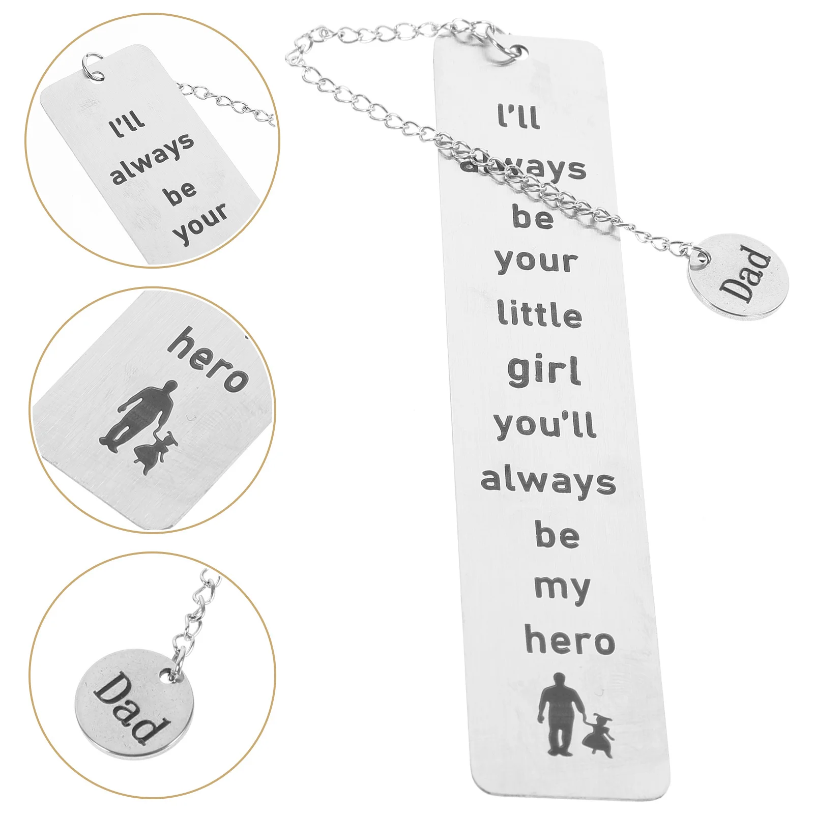 

Stainless Steel Decorative Bookmark Metal Book Marker Creative Small Page Marker Reading Gift for Father's Day