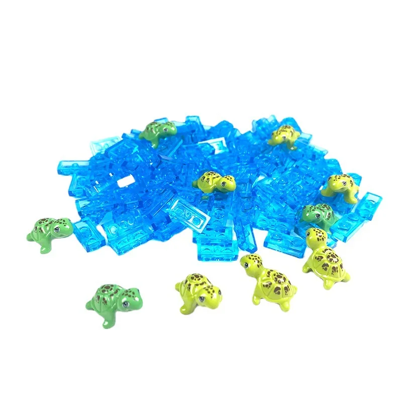 MOC 1PCS 6028753 Turtle Building Blocks Aquatic Ocean Animal Beach Decoration DIY Part Brick Particle Toy Children Birthday Gift