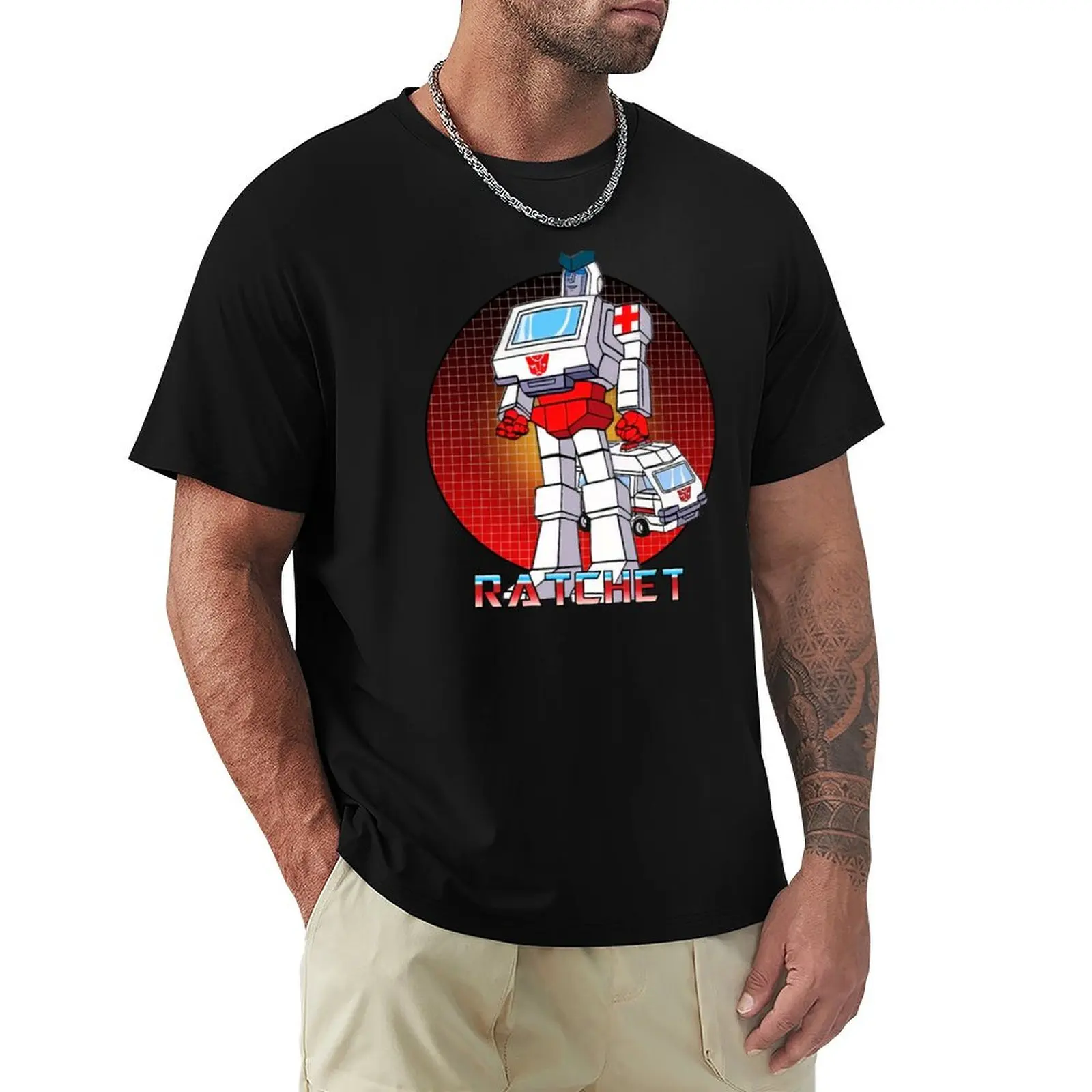 

Ratchet Autobot Transformer G1 T-Shirt Comfortable Workout Short Sleeve Shirt