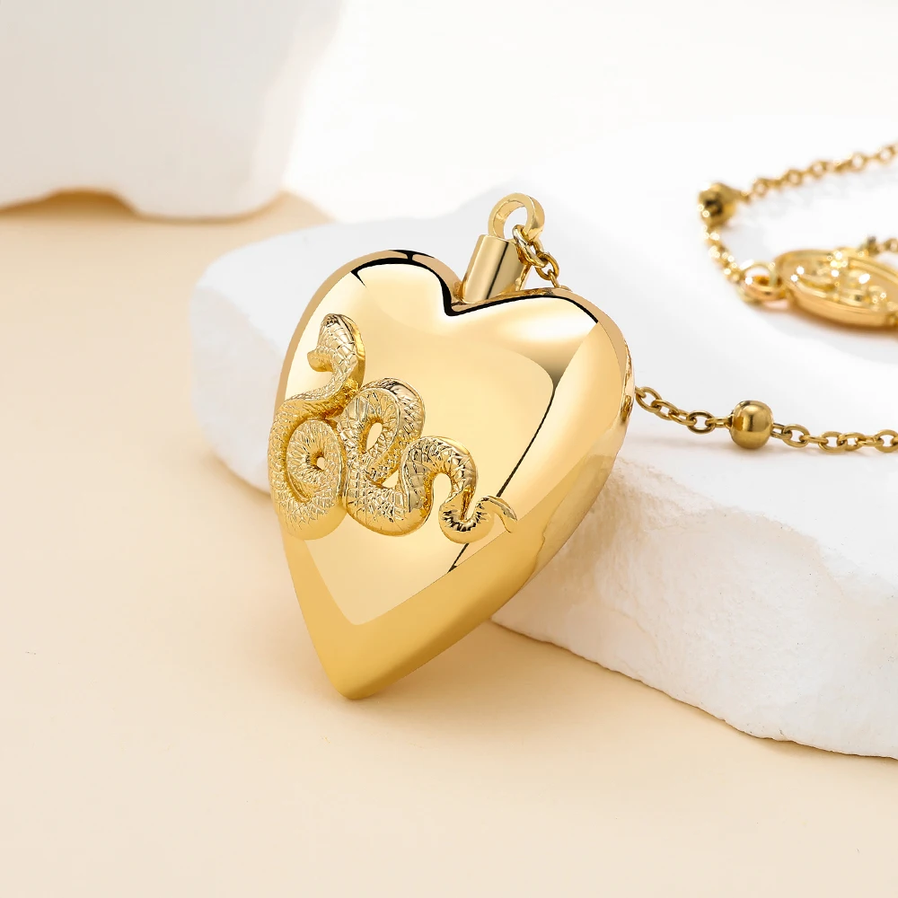 DCARZZ Ldr قلادة مدلاة على شكل قلب مفتوحة على شكل جرة سلسلة عنق مجوهرات للنساء والفتيات #2