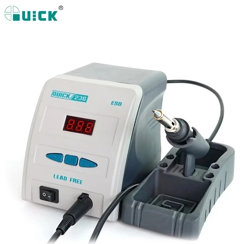

Набор термостатических электрических паяльников QUICK 236, бессвинцовый, антистатический цифровой дисплей, паяльная станция, 90 Вт