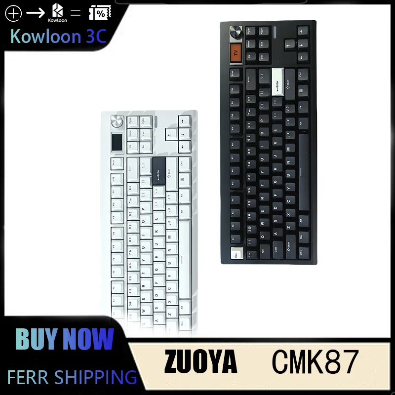 ZUOYA GMK87 Mechanical Keyboard Tri-mode Customized DIY Mechanical Keyboard Knobs Hot-swappable RGB Backlit HIFI Gaming Esport