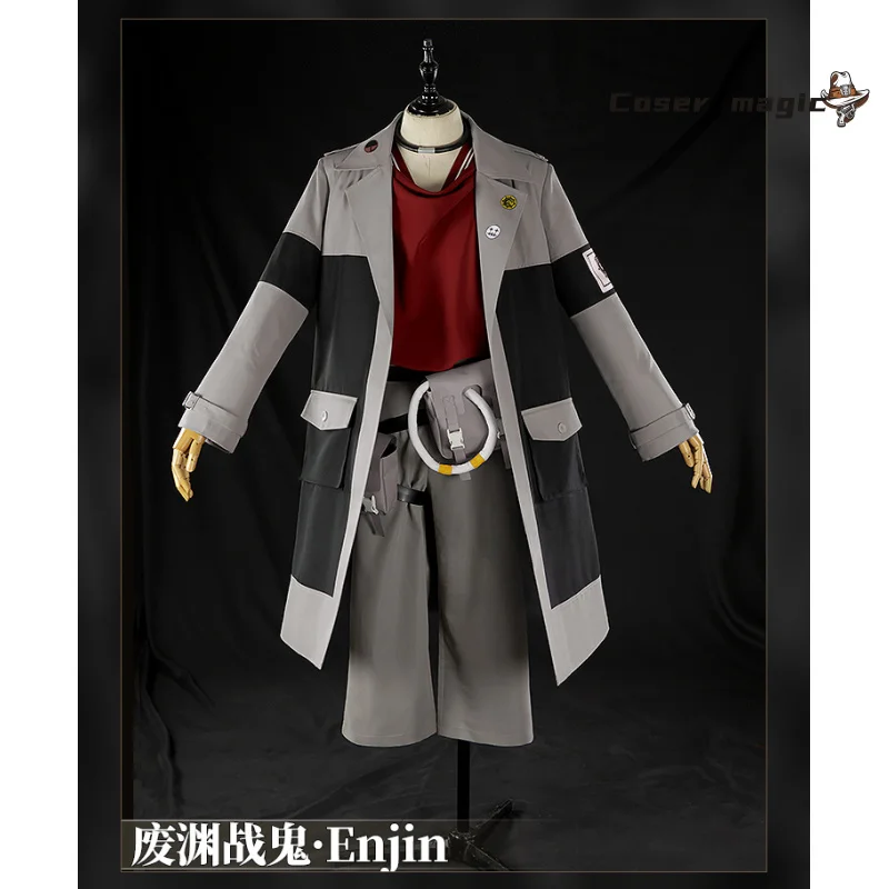 

Anime Gachiakuta Enjin Cosplay Costume Uniform Earrings Choker Akuta Cleaners Halloween Party for Women Men Carnival Prop