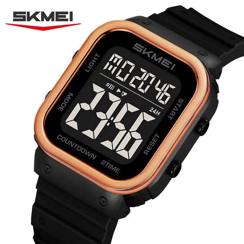 

SKMEI спортивные часы reloj hombre 5Bar водонепроницаемые военные часы обратный отсчет будильник светодиодный светильник электроника наручные часы цифровые