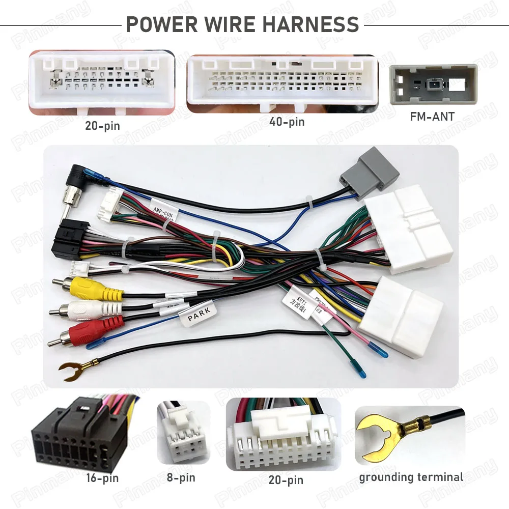 Car Radio Cable NSC18 16-pin Power Wire Harness Adapter with CAN Bus Decoder for Nissan Maxima Leaf