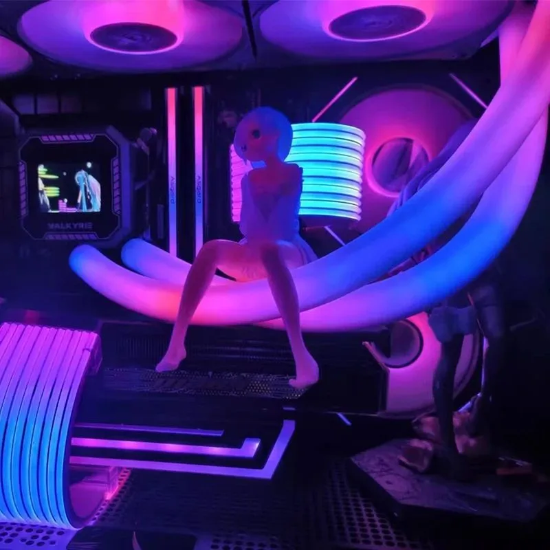 LDPCSJ 5 فولت ARGB LED النيون أنبوب شرائط مصباح غطاء للأكمام لألعاب الكمبيوتر 120 240 360 AIO وحدة المعالجة المركزية المياه السائل برودة تعديل