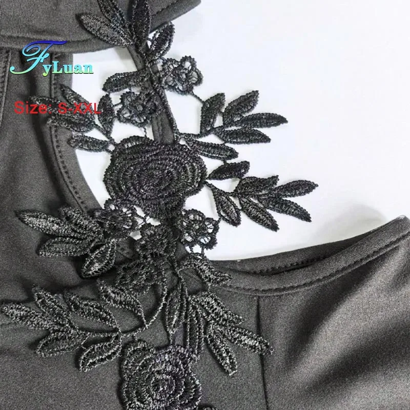 Outono inverno novas camisetas femininas pretas topos sexy oco fora do ombro manga longa topos friso bainha emagrecimento senhora topos