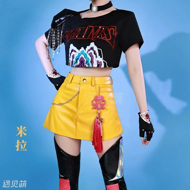 

DY20KPop охотники на демонов Mira Rumi, карнавальный костюм, модная сексуальная униформа, групповой костюм для девочек, женская одежда для ролевых игр на Хэллоуин25