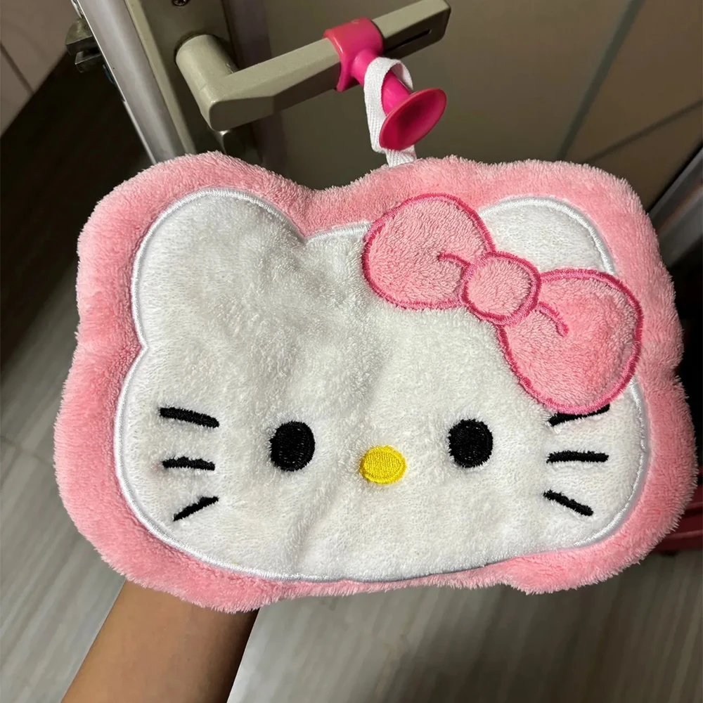 

Sanrio полотенце для рук аниме Hello Kitty мягкое полотенце для лица кавайное подвесное искусственное полотенце милый аксессуар для ванной комнаты подарок