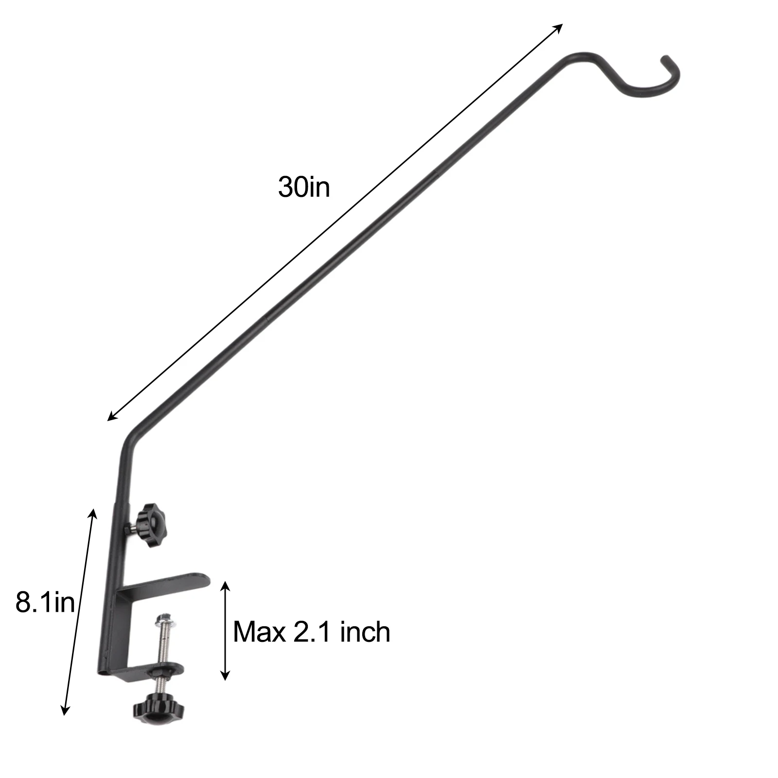 Extensible Deck Hook for Hanging Bird Feeders Plants Lanterns Flower Baskets with 30 Inch Extended Reach Outdoor