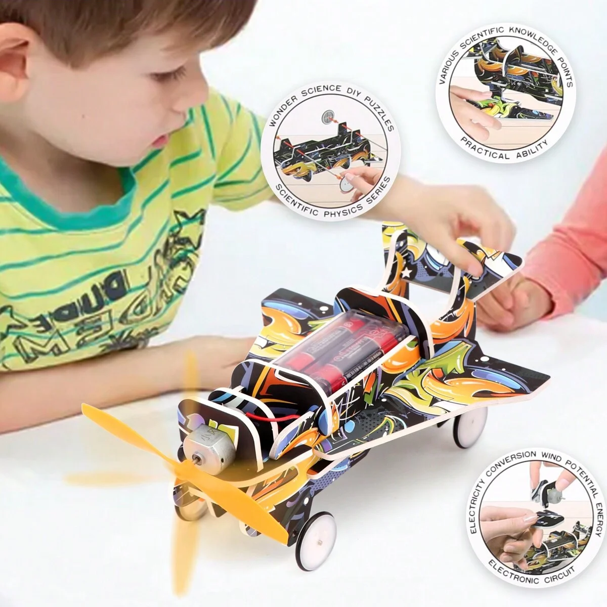 Scientific DIY Puzzles 3D No Glue Self Build InteractiveToy Educational Science Project with 3D Puzzle for Kids