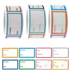 200Pcs/Roll Fridge&Freezer Safe Date/Content Food Catalog Sticker 1.0*1.57inch Kitchen Refrigerator Reminder Food Storage Labels