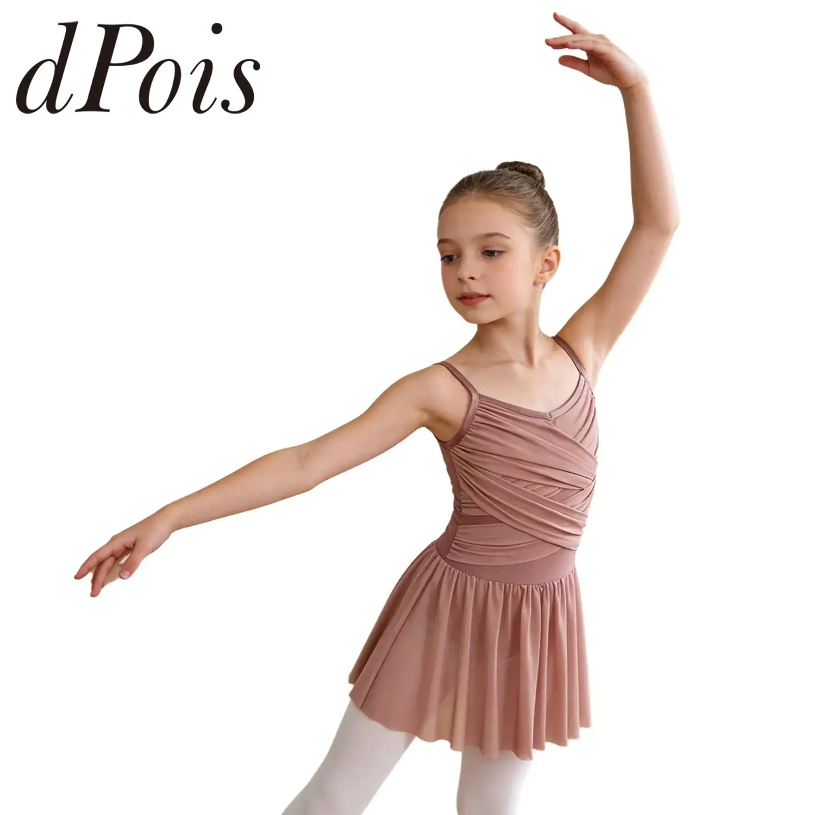 

Modern Contemporary Dancing Figure Skating Costume Kids Girls Ballet Gymnastics Leotard Dresses Sleeveless Lyrical Dance Dress