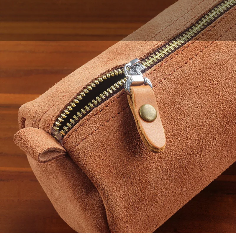 Soft Suede 100% Genuine leather Pipe Bag Purse Portable Travel Wood Tobacco Smoking Pipe Case Pouch Smoking Tool Accessories