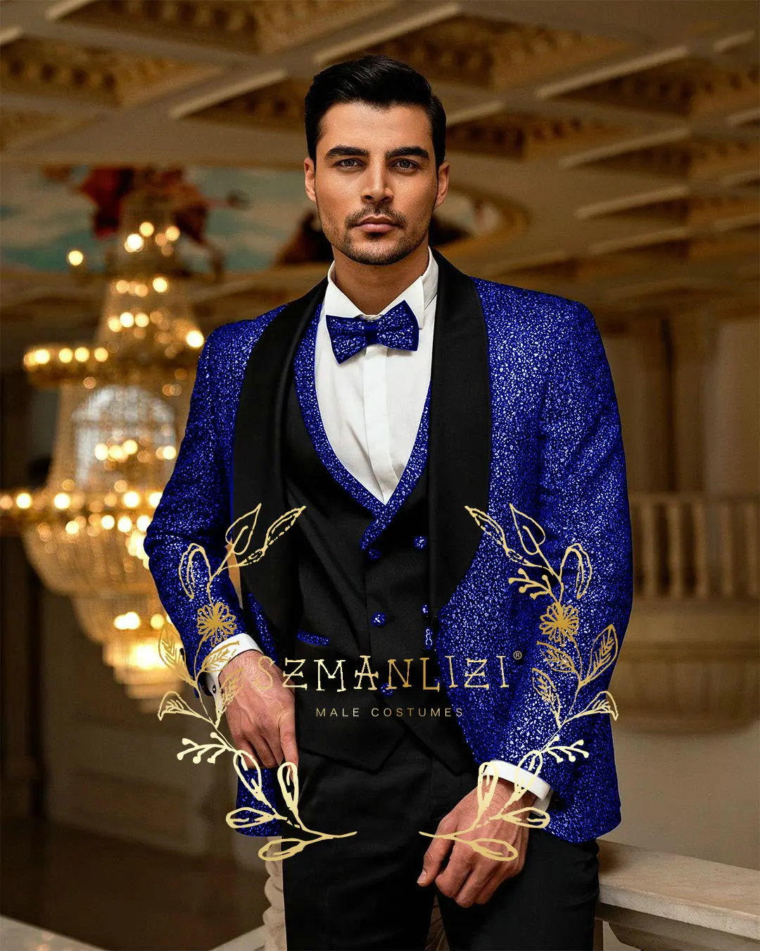 Men 3 Pieces Set Formal Slim Fit Tuxedo Prom Suit Male Groom Wedding Blazers High Quality Dress Jacket Coat Pants Vest Traje