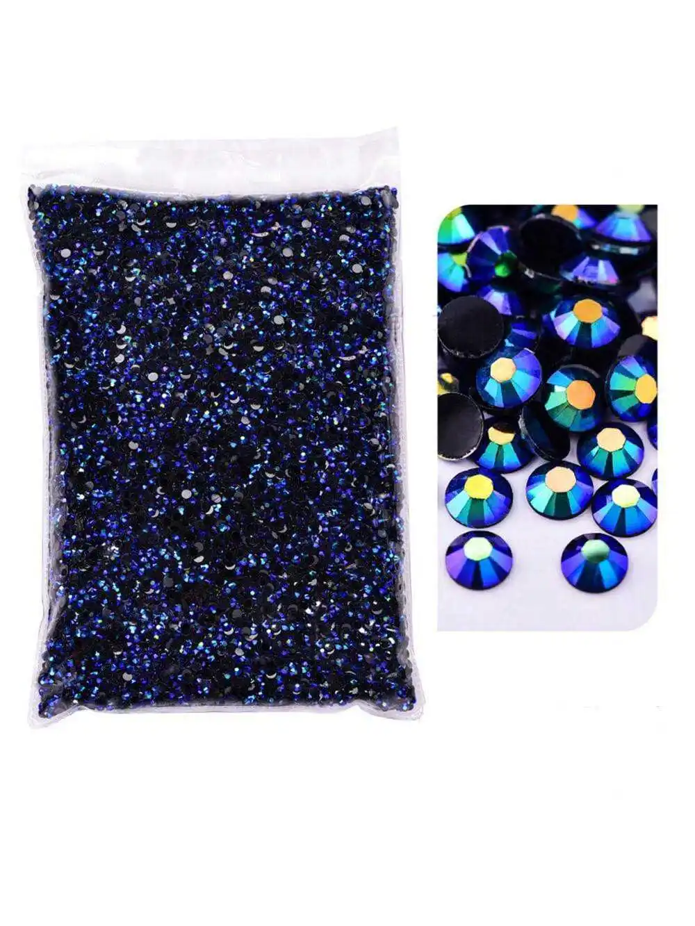 Großhandel Jelly Color AB Transparente AB 2mm, 3mm, 4mm, 5mm Facetten Flache Rückseite Harz-Strass für Nagelkunst und Kleidungsdekoration