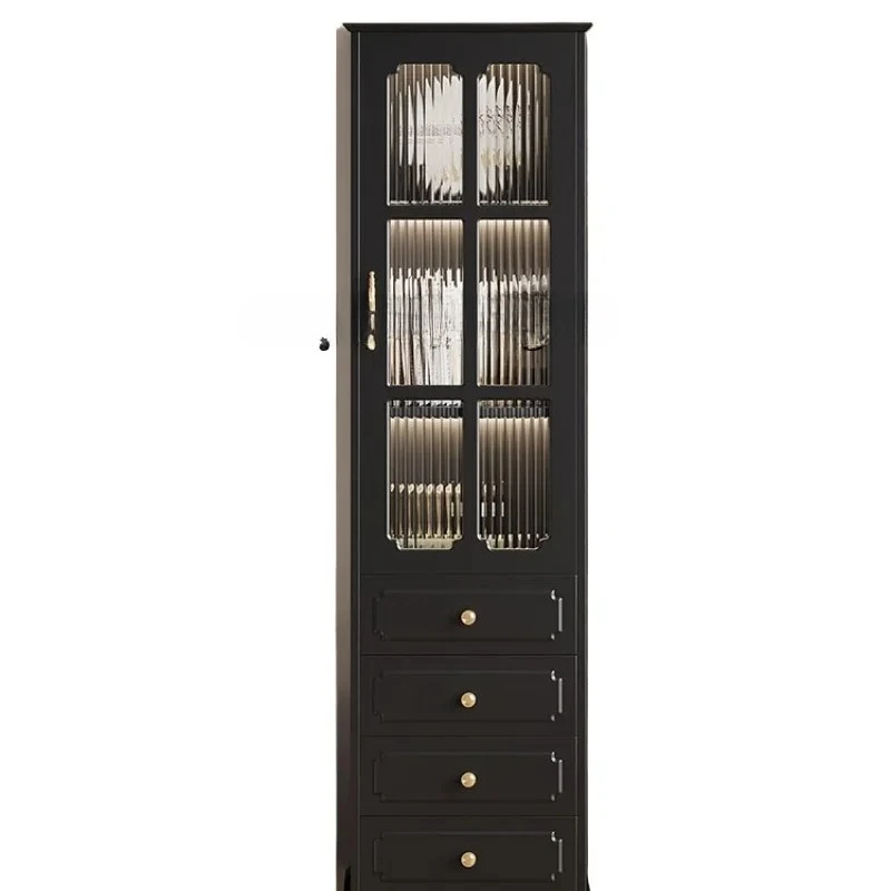 

XL Американский ретро книжный шкаф со стеклянной дверью, боковая витрина, высокий и узкий шкаф, вертикальный шкаф