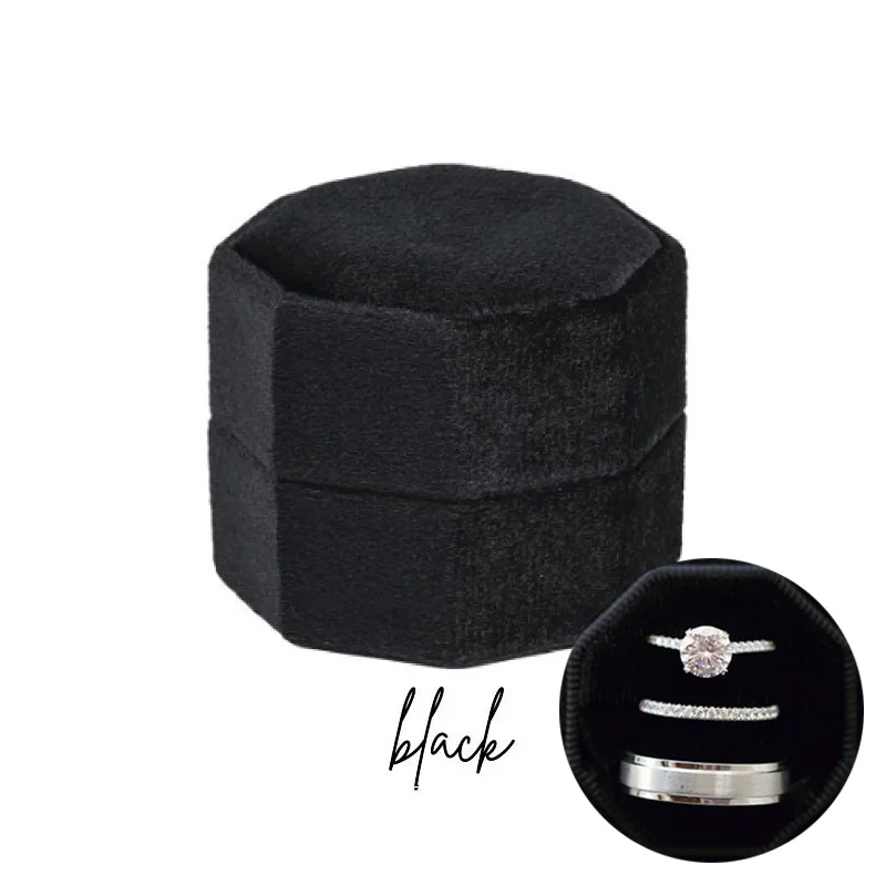 Personalisierte Acryl Topper Samt Ring Box Hochzeit Octogon Ring Box Verlobung Vorschlag Idee Doppel/Dreifach Slots Ring Halter