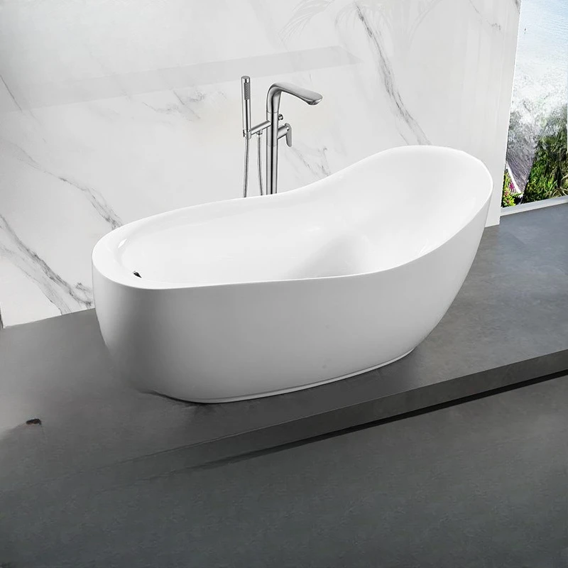 Bathroom Large Unit Bathtub Hotel B & B Project Adult Thick Edge Oval Acrylic Bathtub