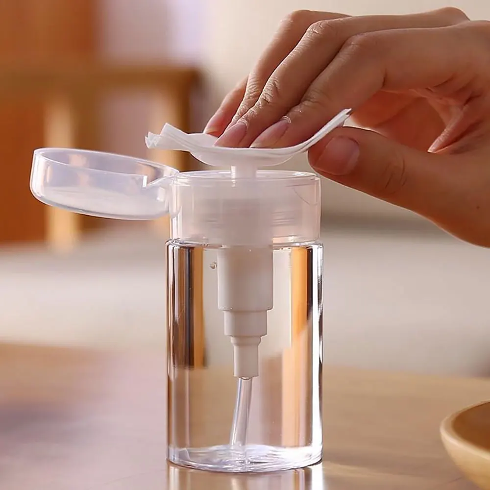 100/150/200ml tırnak depolama doldurulabilir şişeler boş sıvı basın pompalı dağıtıcı Nail Art lehçe sökücü temizleyici makyaj tırnak aracı