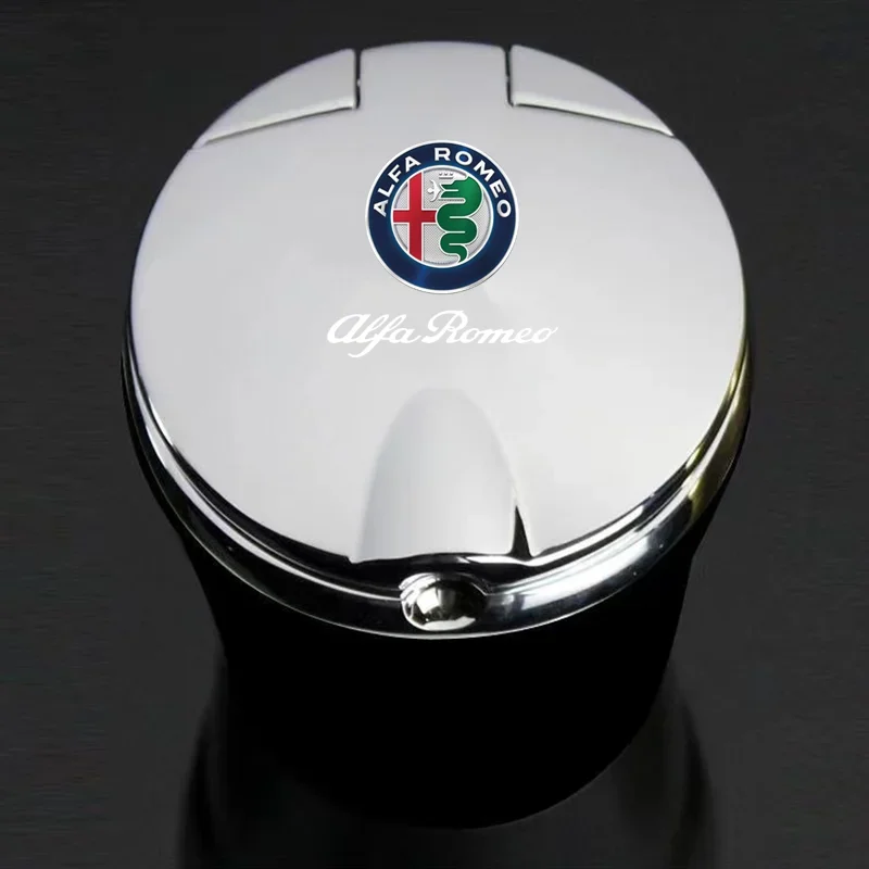 

2026 Горячая автомобильная наклейка, автомобильная пепельница с крышкой, защита от запаха, синий светодиод, портативная чашка пепельницы для Alfa Romeo giulia stelvio giulietta 159