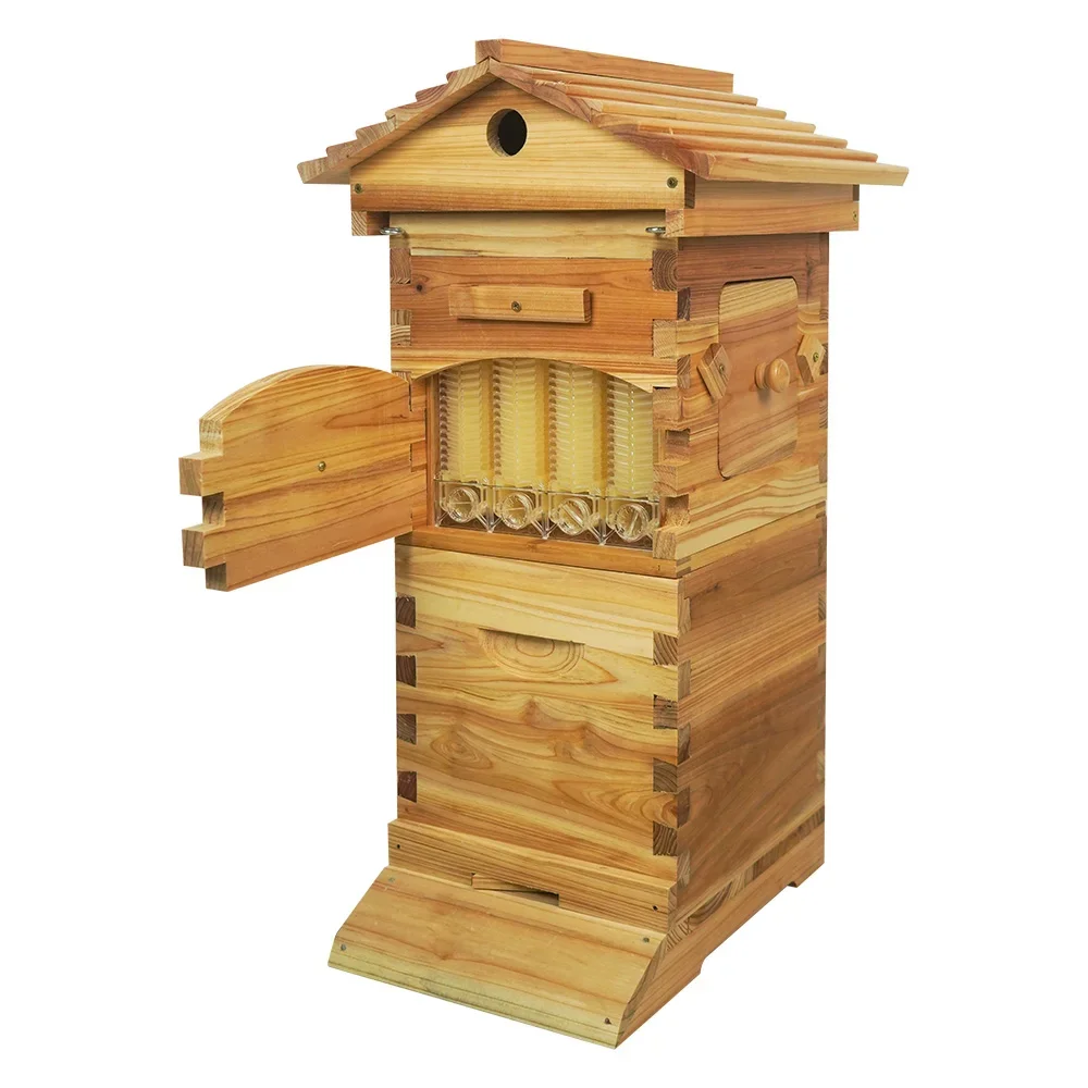 Automatic Flowing Hive Beehive Complete Kit Bee Hives Boxes Starter Kit Wooden Beekeeping House Beehive Boxes Beehive Frame