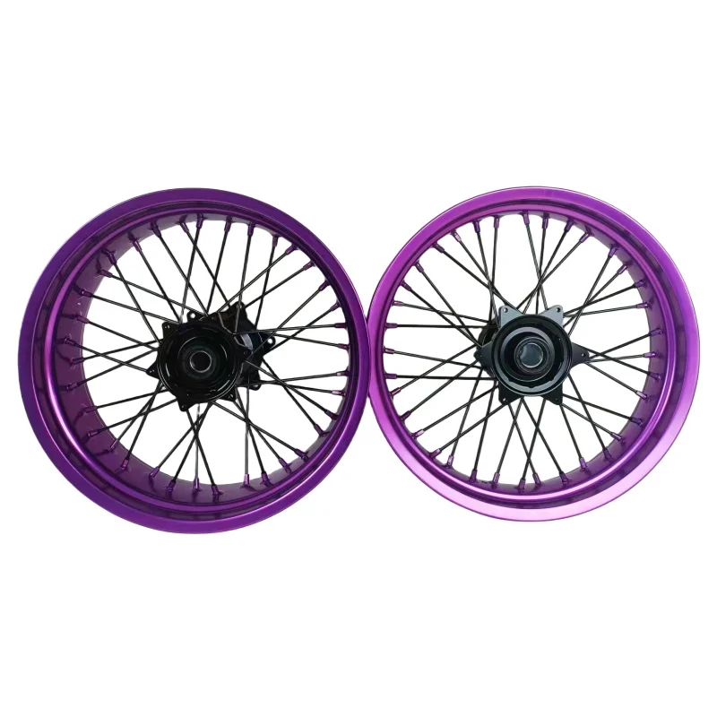 Supermoto Wheels Set for EXC SXF Front and Rear 17*3.5 17*4.25 17*4.5 17*5.0  7075 Aluminum Alloy Wheels Supermotard Rims Produc