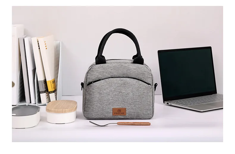 Lunchtasche mit Schultergurt, Griff, Kühltasche für Damen, tragbare Lebensmitteltasche für Arbeit, Studenten, Thermo-Lunchbox, Kühlschranktasche – Detail 15
