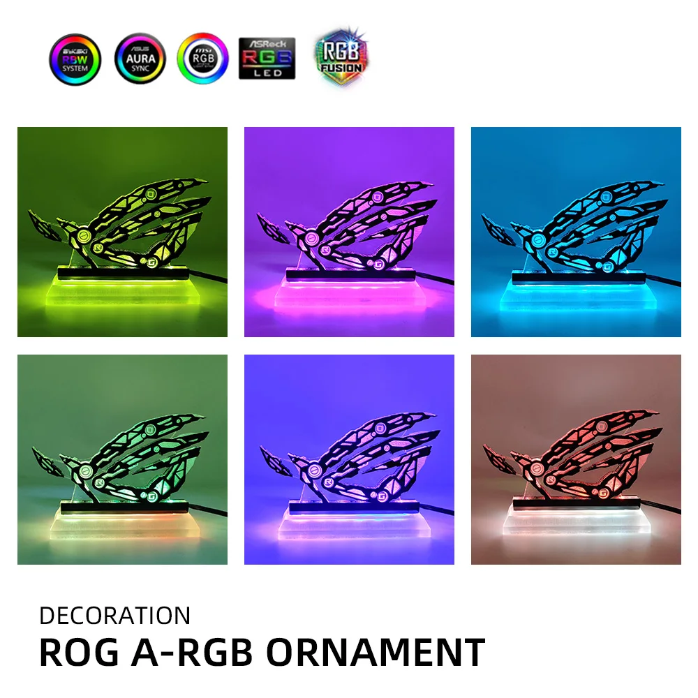 A-RGB ROG Figure Belief Ornaments Republic of Gamers 5V3PIN LED Rainbow Lighting AURA SYNC Gamer Cabinet Acrylic Lighting Base