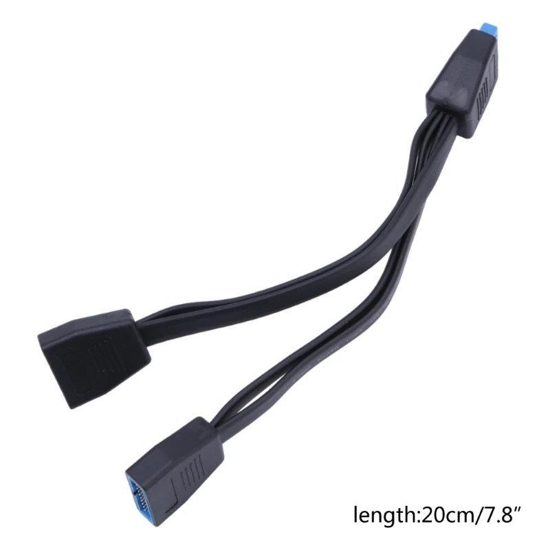 USB 3.0 19Pin/20Pin Splitter Cable for Motherboard  Expansion Cable USB3.0 19Pin 1 to 2 Splitter  20CM 896C